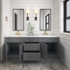 Nuevo diseño de muebles de baño de tocador de gabinete de baño de madera