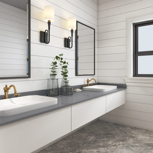 Nuevo diseño de MDF y mueble de baño de PVC tocador de baño moderno