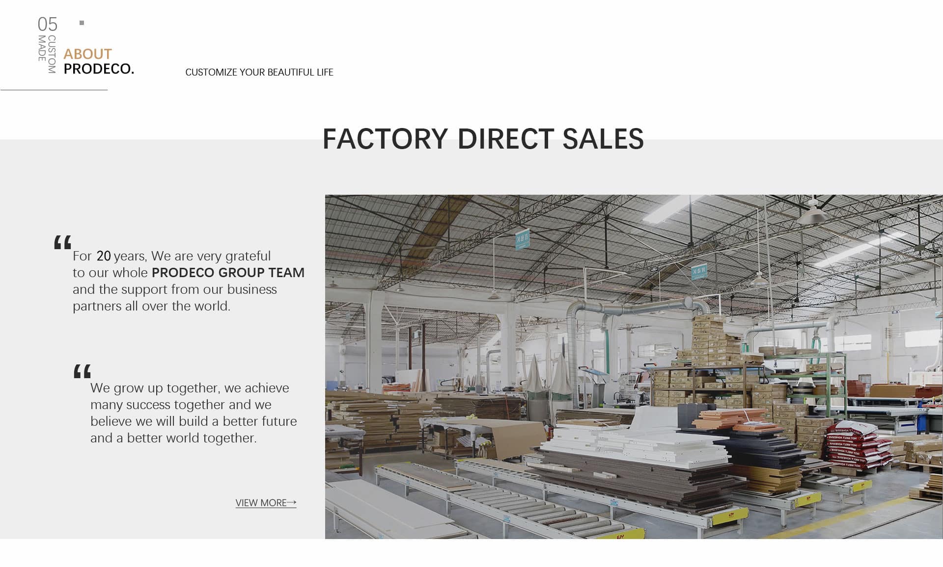 factory direct sales